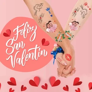 Temporäres Tattoo zum Valentinstag