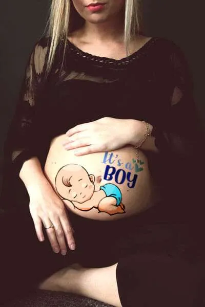 Idea de tatuaje temporal para barriga de embarazo